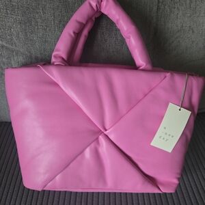a new day Bright Pink Quilted Tote